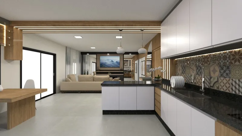 Espaço Integrado de Cozinha e Sala